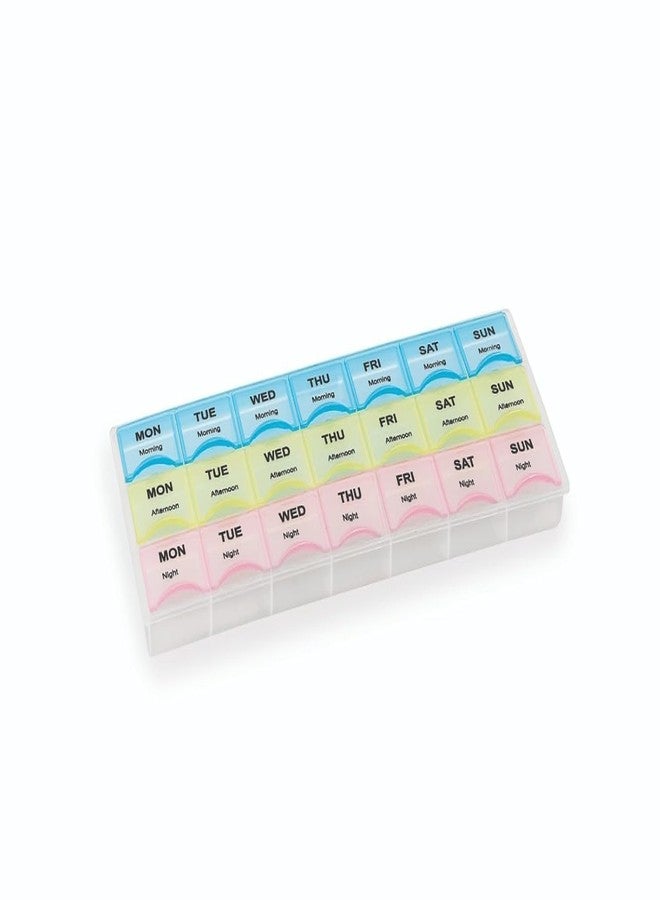 FASHRAMP Weekly Pill Organizer Box | 7-Day Multi-Compartment Design | PP Material, Pastel Colors | Daily Medicine Storage for Vitamins, Supplements & Pills (2 Line) - Image 5